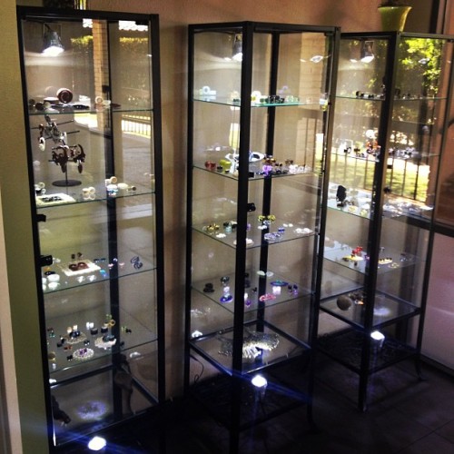 Photo of 3 of the 5 jewelry case’s we have at #adornmentpiercingprivatetattoo. Come check out our beautiful jewelry selection. We offer #evolvebodyjewelry #quetzalli #bvla #industrialstrength #intrinsic #anatometal #leroifinebodyjewelry...