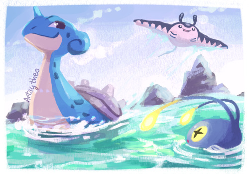 artsy-theo: Pokecember 2019 day 18: Swimming along Route 41!