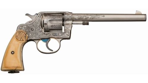 Factory Engraved Colt New Service revolver purchased by Capt. Guy Palmer, US Judge Advocate Generals