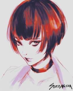 sozomaika: Random Tae sketch from the other day. I realized I forgot to add the studs to her necklace orz… #persona5 #p5 #taepersona  (at Manhattan, New York)