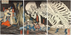 roachpatrol:  optionpackage:  Princess Takiyasha Summons a Skeleton Spectre to Frighten Mitsukuni, Kuniyoshi, c. 1844  PRINCESS TAKIYASHA GOES HARD AS FUCK 