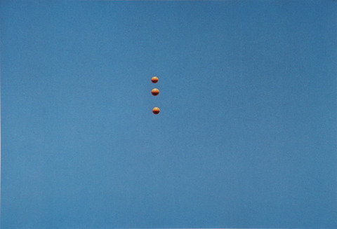 museumuesum:  John Baldessari Throwing Three Balls in the Air to Get a Straight Line