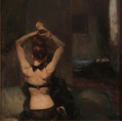 huariqueje:  Exactly what he wanted   -   Ron Hicks American, b.1965- Oil on canvas,  30 x 30″ 