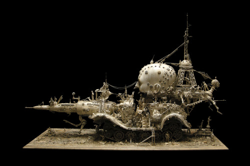 artchipel:  Kris Kuksi (b.1973, USA) Kris Kuksi garners recognition and acclaim for the intricate sculptures that result from his unique and meticulous technique. A process that requires countless hours to assemble, collect, manipulate, cut, and re-shape