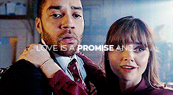 noctcaelums:  Clara Week—Day Four: Favorite Relationship                 ↳Clara Oswald + Danny Pink               “Love is not an emotion – love is a promise and he will never hurt her.” 