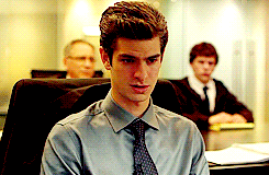 Andrew Garfield as Eduardo Saverin in The Social Network (2010).