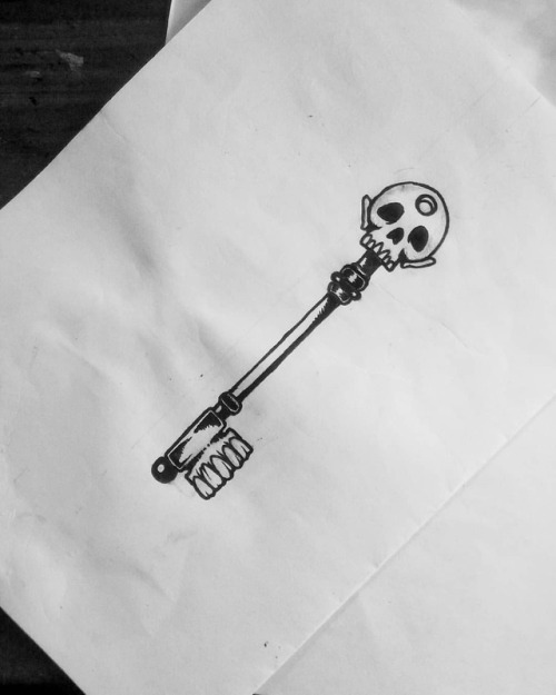 Skeleton KeyFor my sweet little bro @georgepigboy. . . #skeletonkey #skull #illustrationow #blac