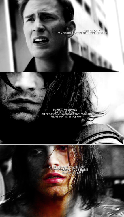 janiedean:steve/bucky + the gaslight anthem’s get hurt (1/16)dark places One by one 