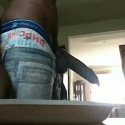 a skinny black bottom and his dick