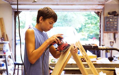 Alysse & Trevor working on 4-H projects. Working in Grandpa’s shop like I did. It breaks my hear