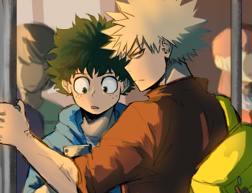 bamsara:bkdk on public transport…..wherever shall they go…..extra demon!bakugo addition: Keep readin