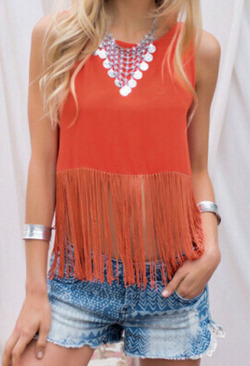 the-fashion-alba:With Tassel Open Back T-shirt