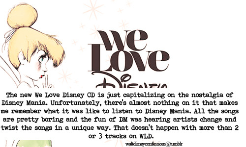 Walt Disney Confessions The New We Love Disney Cd Is Just Capitalizing On