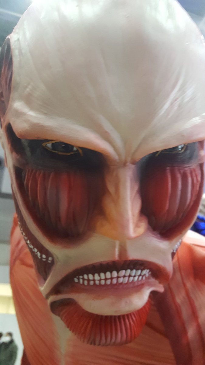 A look at the Shingeki no Kyojin displays at AnimeJapan 2017, such as the inflatable