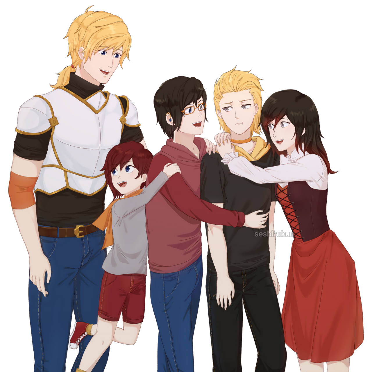 Фикбук руби. RWBY jaune Arc Family. RWBY семья. RWBY Ruby x jaune.