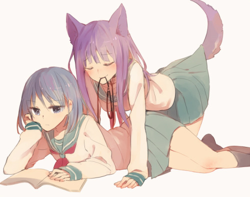 yurimother:Original: まとめArtist: souA purple-haired wolf girl in love with a blue-haired girl&hellip;