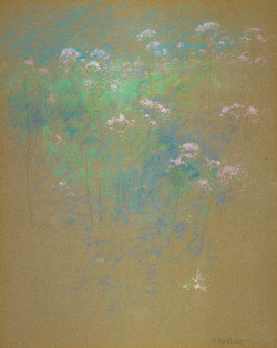 Oldpainting:  Click Image For 1065 X 1340 Size.  John Henry Twachtman, Flowers, 1900.