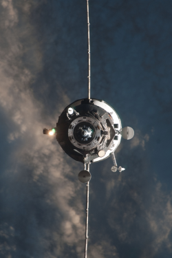 silicongene:  ISS030-E-060459 (27 Jan. 2012)  An unpiloted ISS Progress resupply vehicle approaches the International Space Station, carrying 2,050 pounds of propellant, 110 pounds oxygen and air, 926 pounds of water and 2,778 pounds of spare parts