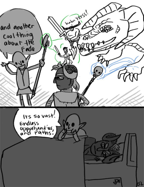 jessadilla:Day in the life of the Fade’s #1 Fanboy. Never change, Solas. Hilarious! Thank you 