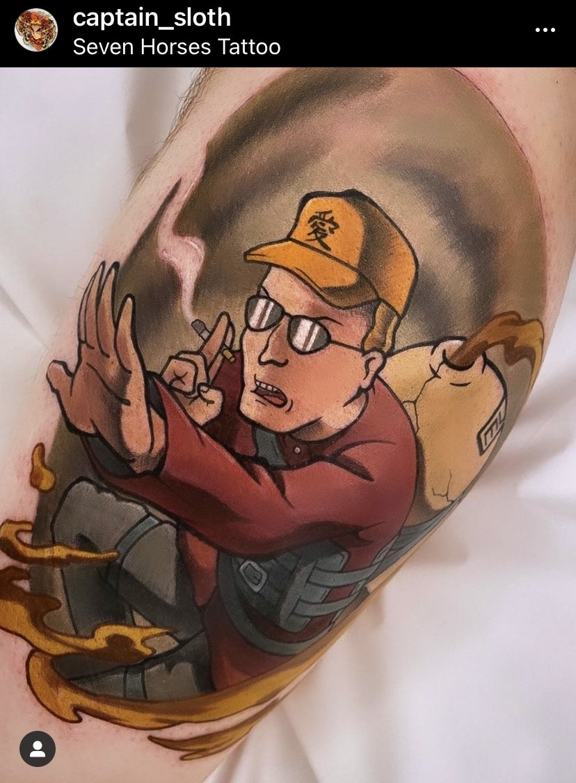 King of the hill Dale Gribble in 2023  Viking tattoos Blackwork tattoo  Goth tattoo