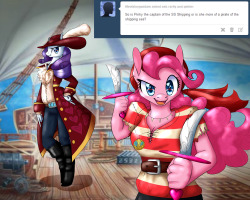 ask-rarity-and-pinkie:  http://cristgaming.com/pirate.swf (I’m the captain, but Rarity wanted the coolest hat) ~Pinkie P.S. We found the backdrop on the internet.  All our shipping is done without ships; it’s sneakier that way.  X3 &lt;3