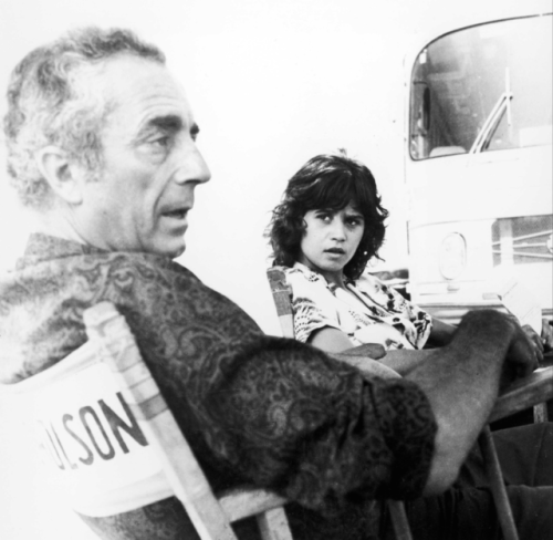 Michelangelo Antonioni and Maria Schneider on the set of ’The Passanger’ (1974)