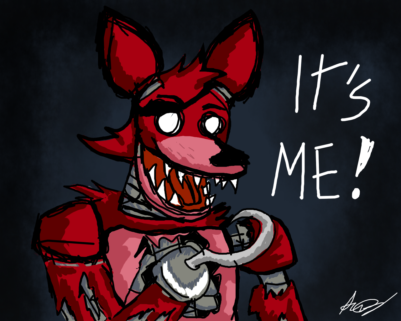 andriuxnobodyxv:  Quick sketch of Foxy from Five Nights at Freddy’s (I did it in