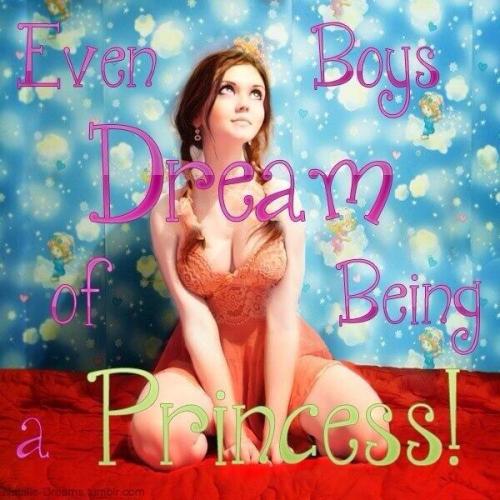 sissydonna: amarriedsissy: sissydebbiejo: Even boys dream of being a #princess. #Sissy More boys