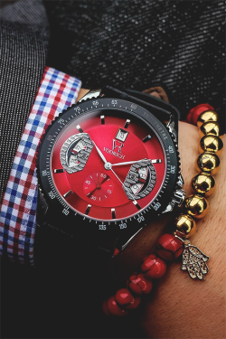 modernambition:   Monaco Red WatchRed Corral Charm BraceletBUY HERE  