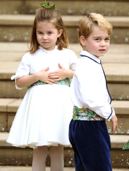 mimikwon: Prince George and Princess Charlotte at the Royal Wedding today. They are cute as always! 