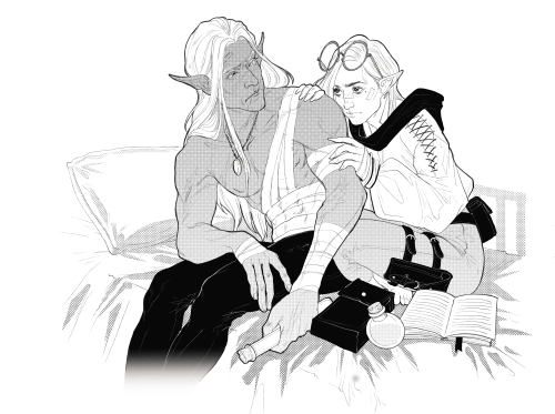 Bael and Sol? Bael and Sol!I’m gonna post new sketches from my Elves and Cripples zine x)