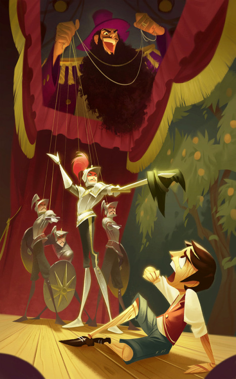 key scenes i painted for my color and story class - we got to do pinocchio this term and it was a lo