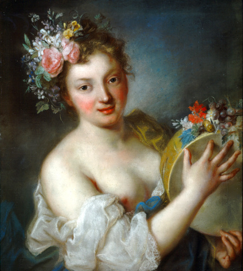 Bacchante with a Tambourine, or  Allegory of Music by Rosalba CarrieraItalian, 1712oil on canvasBava