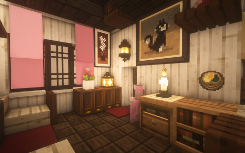  Pink dark oak house ❁ Minecraft ❁    ForgeOptiFine 1.16.5❁ Resource packs ❁    Mizuno’s 16 Craft❁ S