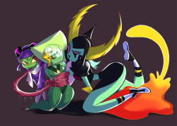 Cheesecakes-By-Lynx:  Its A Green, Space-Invader Threesome!  Hope Everyone Enjoys