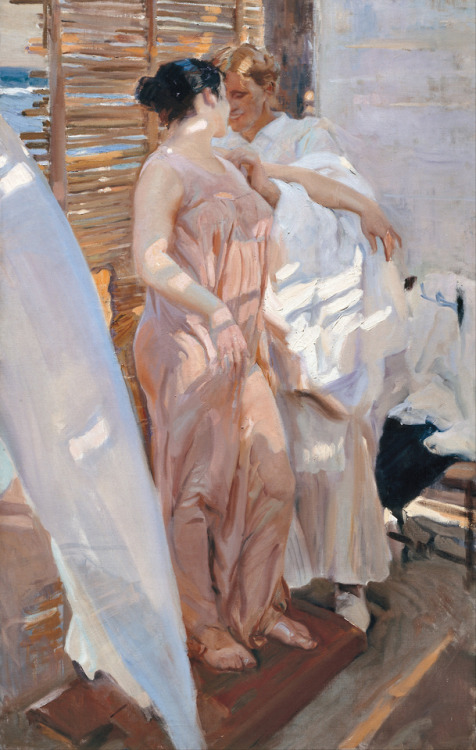 After the Bath, the Pink Robe (1916), Joaquín Sorolla y Bastida