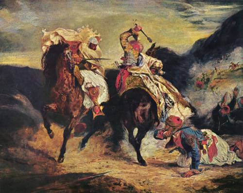 Combat of the Giaour and Hassan, Eugène Delacroix, 1826