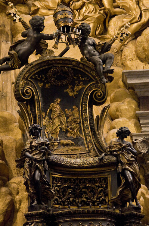 speciesbarocus: “Cathedra Petri” Gian Lorenzo Bernini - St. Peter’s Chair (c. 1647). St. Peter’s Bas