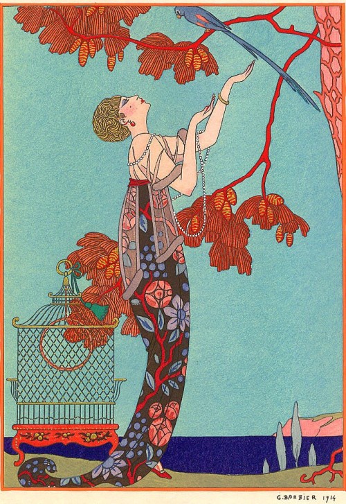 George Barbier  (1882–1932) L'oiseau volage ,1914