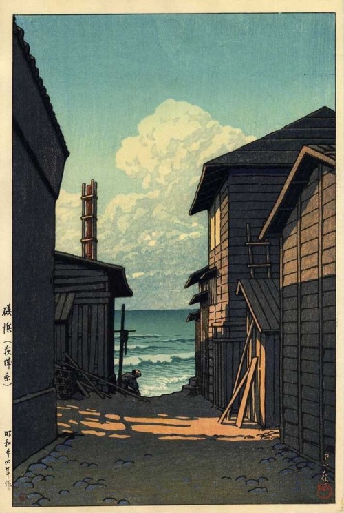 johnnythehorsepart2:Isohama, Ibaraki, 1949Kawase Hasui