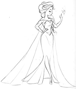 stevethompson-art:  Elsa - Just For Fun &copy;DISNEY The cold never bothered her anyway.  Keeping up on my personal sketches, since the stuff I am currently working on here at work is not quite ready to be shared just yet.