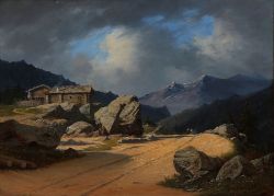 Fleurdulys:  Road In The Norwegian Mountains - Georg Emil Libert1845