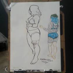 Drawing at the ICA! Dr. Sketchy’s is