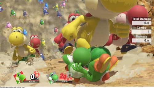 suppermariobroth: Recent Nintendo games have included giant Yoshis. Top: Giant Yoshi in Donut Plains