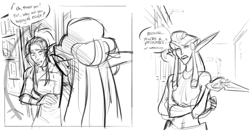 A canon interaction between a young Tyrande and VashjAnother for the “WOTA is unreadable but some sc
