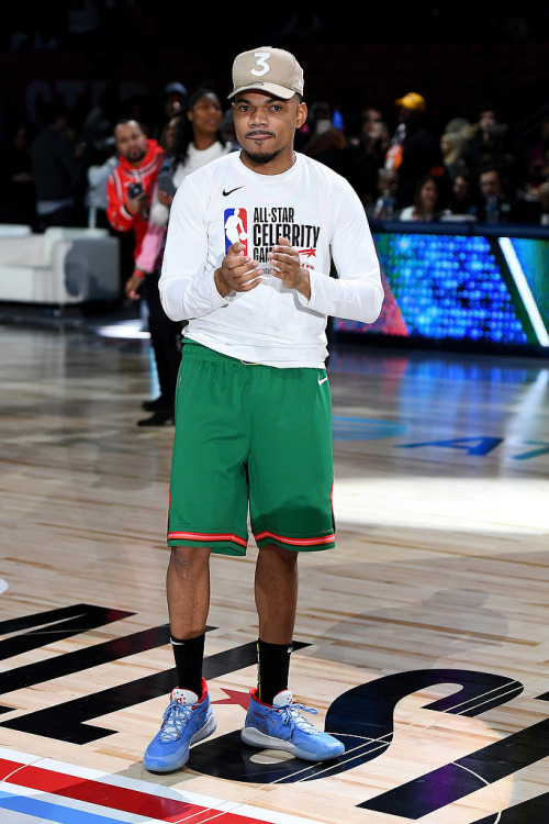 Chance The Rapper #3 of Team Stephen A. is introduced during the 2020 NBA All-Star Celebrity Game Pr