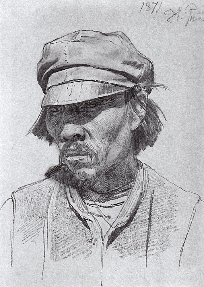 Portrait of a kalmyk, 1871, Ilya Repin