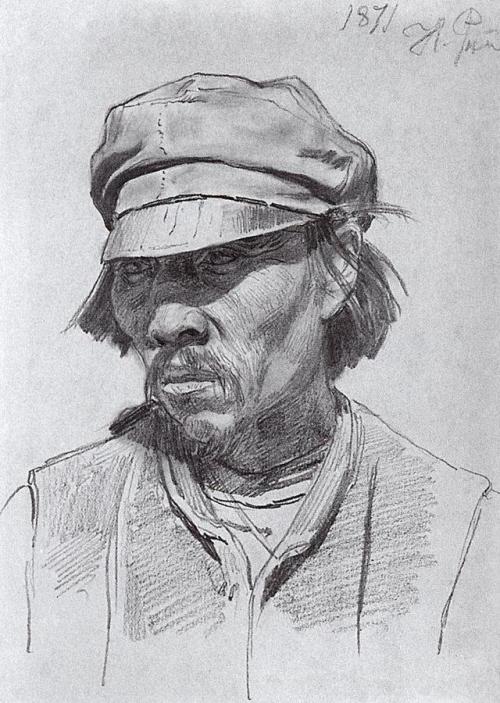Portrait of a kalmyk, 1871, Ilya Repin