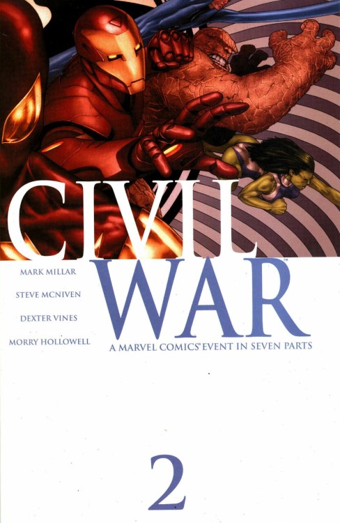 Civil War #1-7 covers by Steve McNiven, Dexter Vines and Morry Hollowell.If you want to read the e