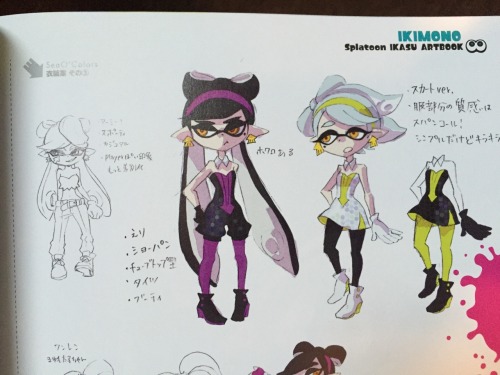 clxcool:  korruptedkupid:  After they decided on the squid sisters character designs, they tried coming up with attire for them to wear, so these are a few concepts the Splatoon team played with. Pretty cool huh?  @slbtumblng and @feathers-ruffledunused